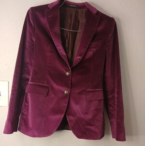 Tagliatore Women's Blazer in Deep Purple Velvet